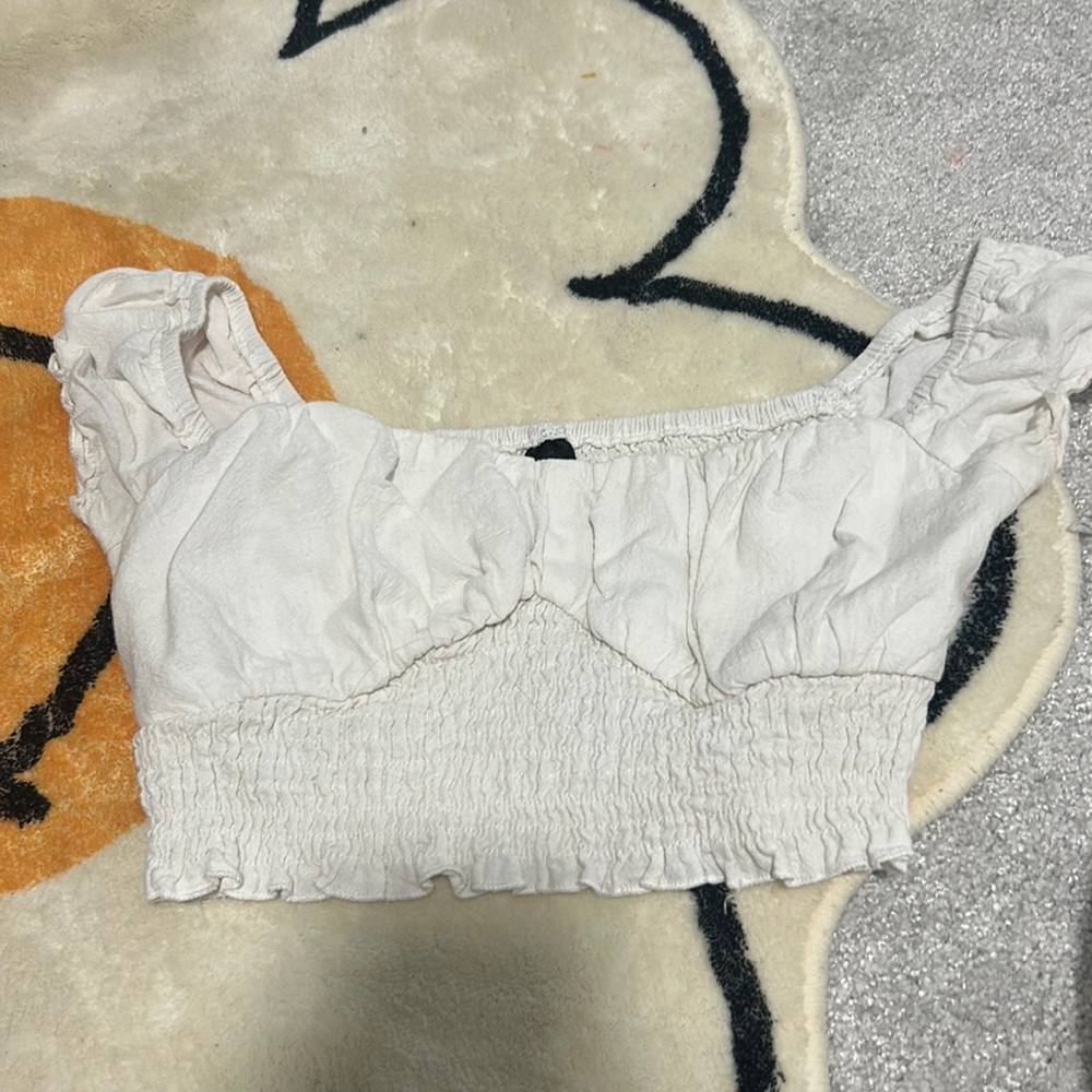 shein white xs cropped top